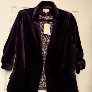 Dark Purple Velvet Women's Blazer